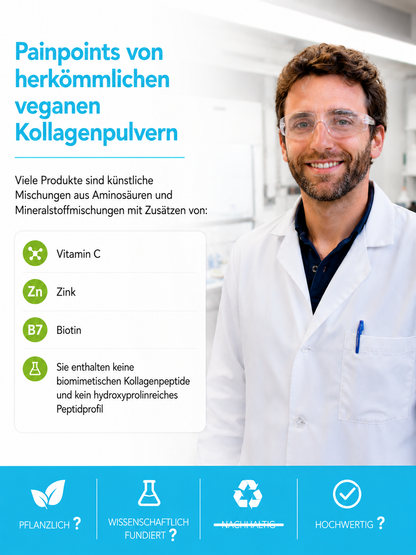 Vegan Pro Collagen Pulver 100g - 100 % Vegetabil-biomimetische Kollagenpeptide von Zimmermann - konventionell