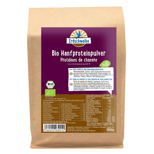 - Bio Hanf Proteinpulver - veganes Protein - 1kg von Erdschwalbe
