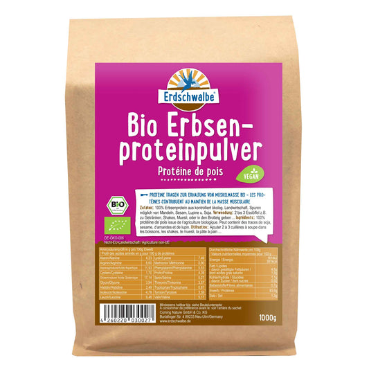 - Bio Erbsenprotein - veganes Eiweißpulver  - 1 Kg von Erdschwalbe
