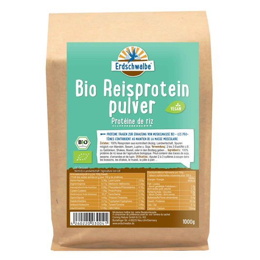 - Bio Reisprotein - veganes Protein - 1kg von Erdschwalbe