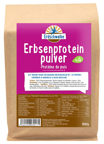 - Pea protein - vegan protein - 1kg - conventional from Erdschwalbe