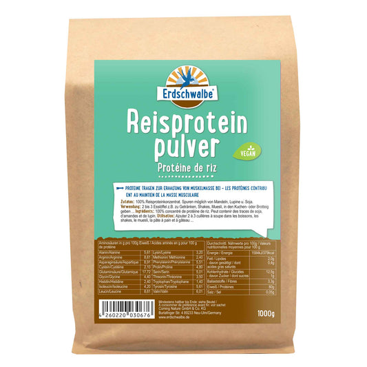 - Reis Proteinpulver - veganes Protein - 1kg - konventionell von Erdschwalbe