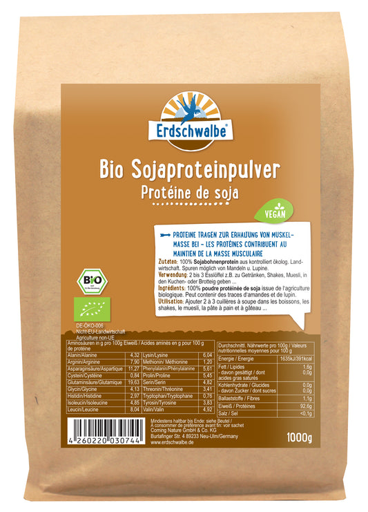 - Bio Soja Proteinpulver - veganes Protein - 1kg von Erdschwalbe