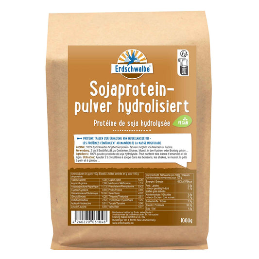 - Hydrolisiertes Sojaprotein - Veganes Eiweißpulver - 1 Kg konventionell von Erdschwalbe
