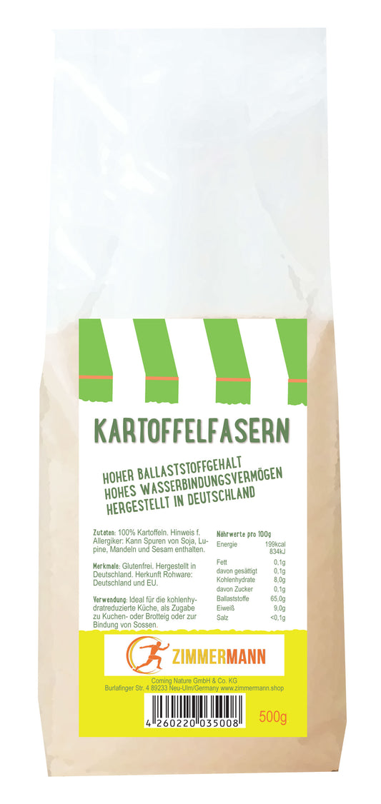 Kartoffelfasern 500g - hergestellt in Deutschland - aus 100% Kartoffeln - konventionell von Zimmermann