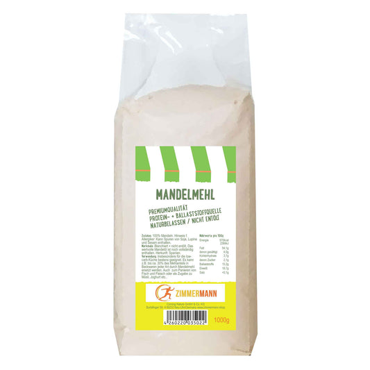 Mandelmehl naturbelassen nicht entölt 1000g - konventionell von Zimmermann