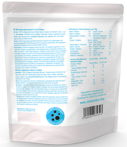 Collagen Pulver 1000g Bioaktives Kollagen Hydrolysat von Zimmermann - konventionell