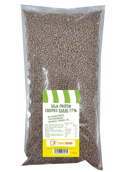 Soja Protein Crispies KAKAO 77% Protein 1000g - von Zimmermann Sportnahrung