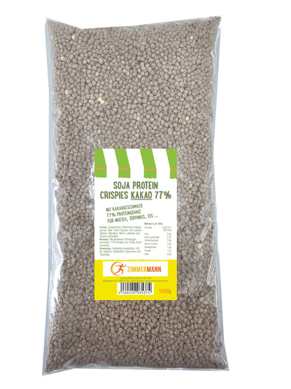 NEU - Soja Protein Crispies KAKAO 77% Protein 1000g - von Zimmermann Sportnahrung